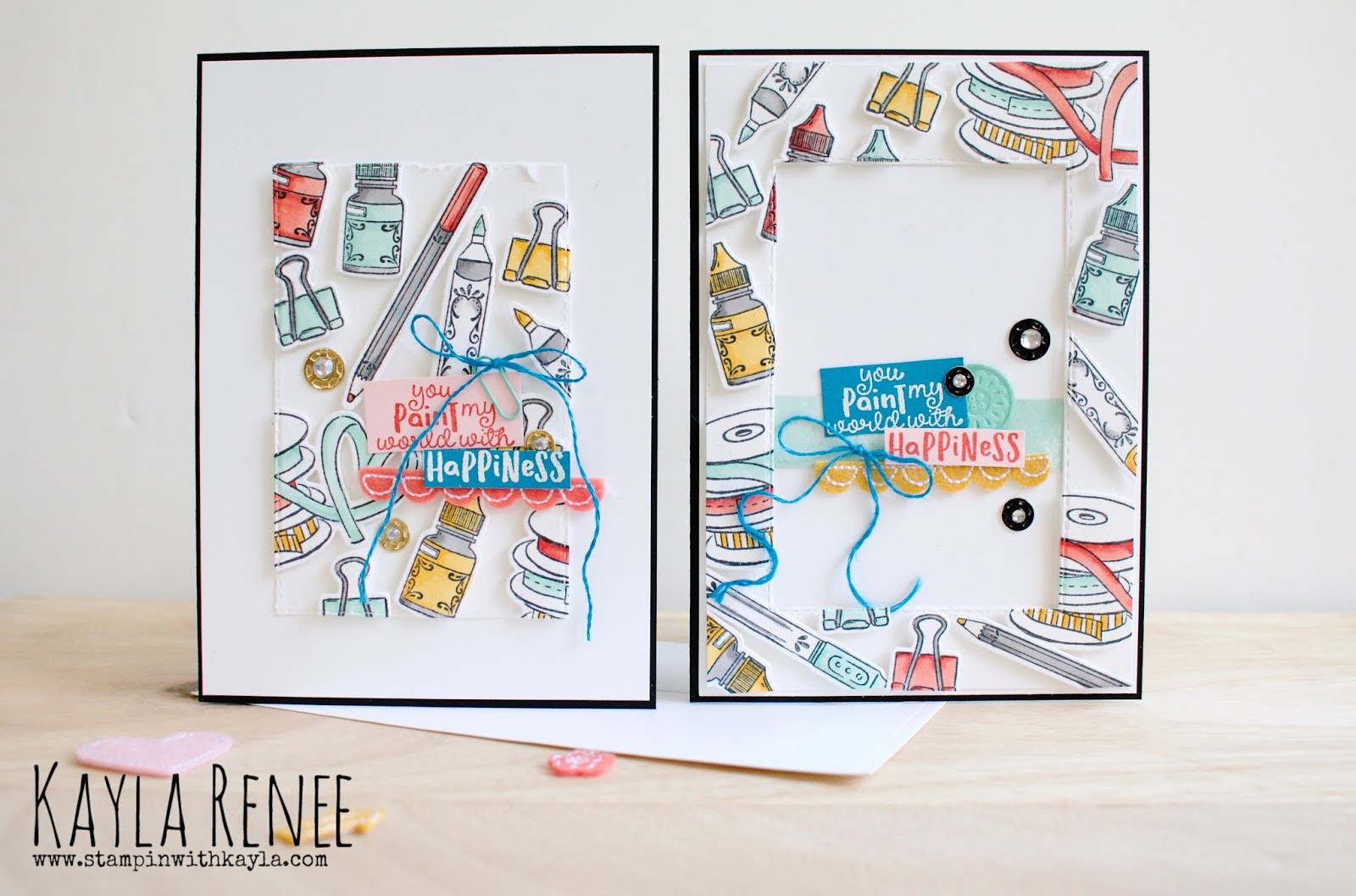 You Paint My World With Happiness ~ Floating Frame Cards