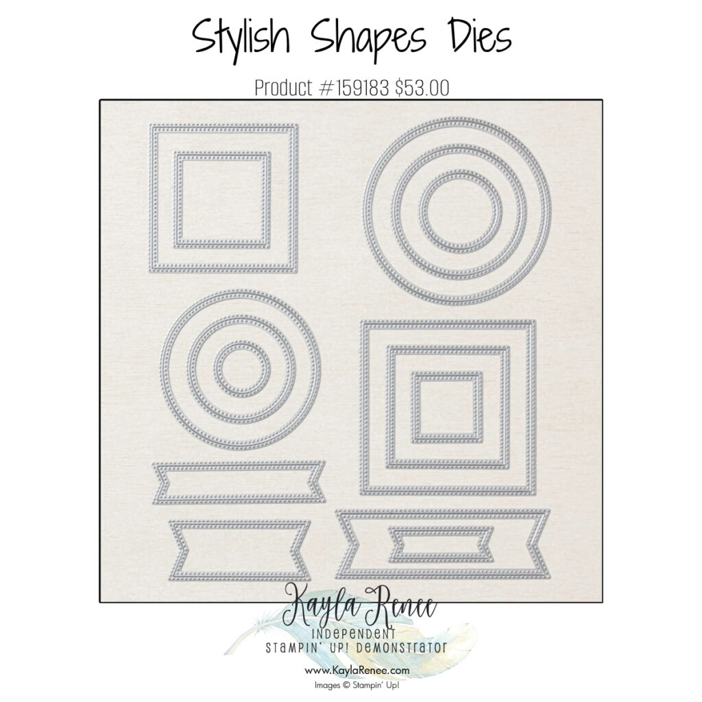 Stylish Shapes Dies from Stampin’ Up! as a product suggestion for masking technique for the project featured in today's blog post. Available to purchase from my online store which is linked on my website here.