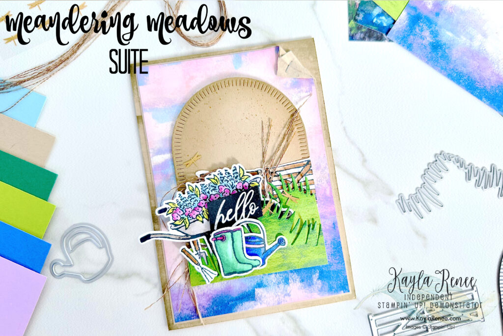 My handmade card using Stampin’ Up! Meandering Meadows Suite from the Online Exclusives collection for the #GDP416 challenge. To CASE your own cards is a great way to spark up the mojo and ignite the creativity.