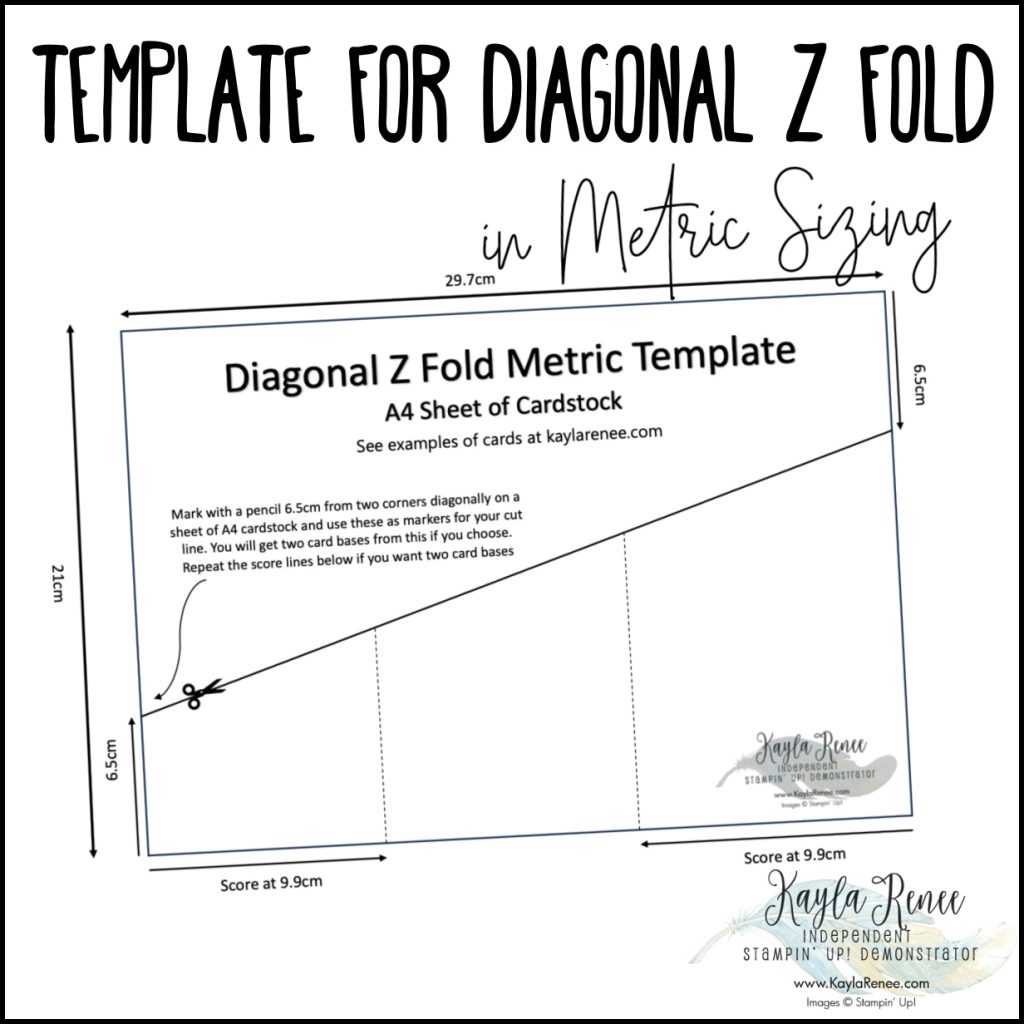 Free A4 sized template download for a diagonal z fold in metric sizing that you can download 