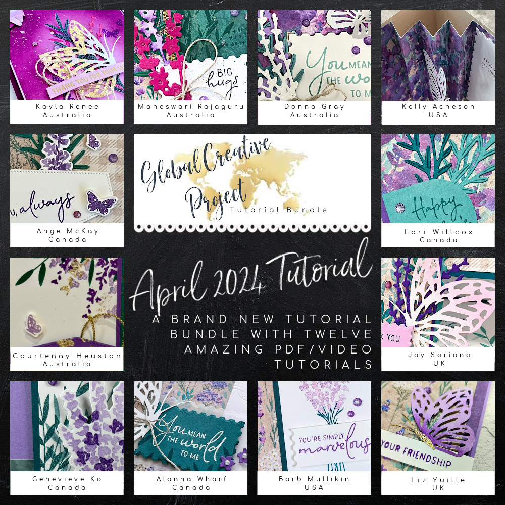 April 2024 Global Creative Project Tutorial featuring the Perennial Lavender Suite featuring 12 PDF and video projects from Stampin’ Up! designers around the world. Purchase in my tutorial store or earn for free with an order.