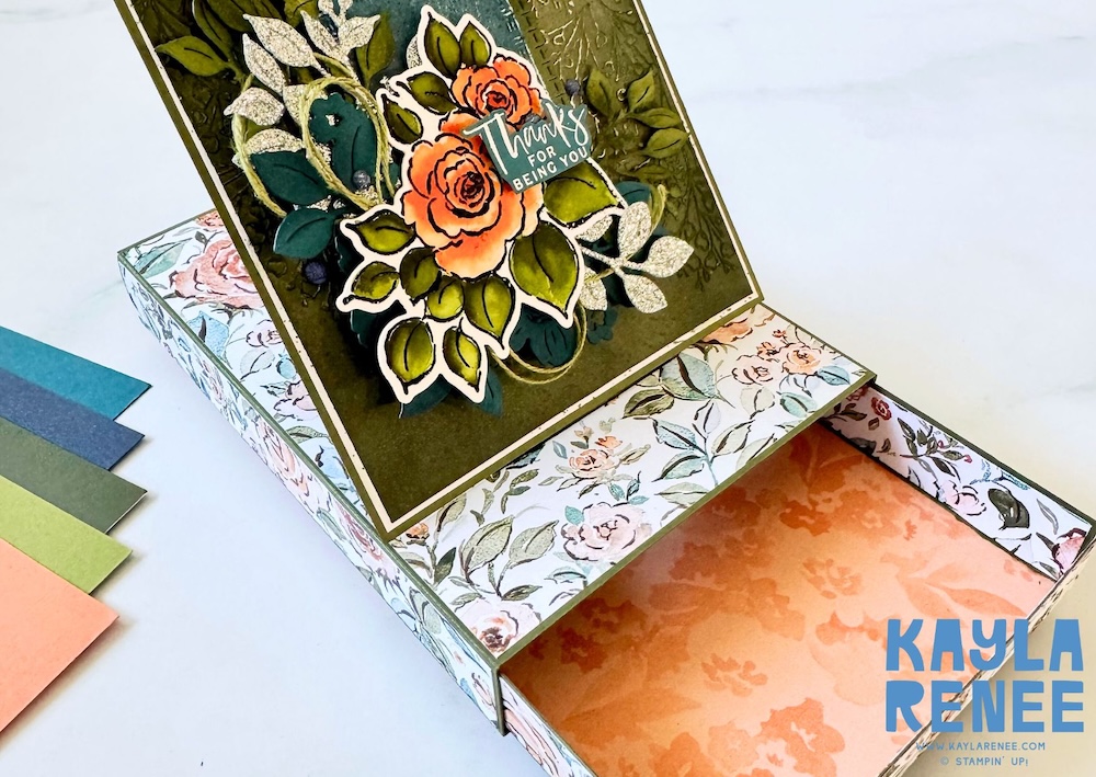 Pop-Up Drawer Fun Fold Card Created with the Stampin’ Up! Floral Charm Suite