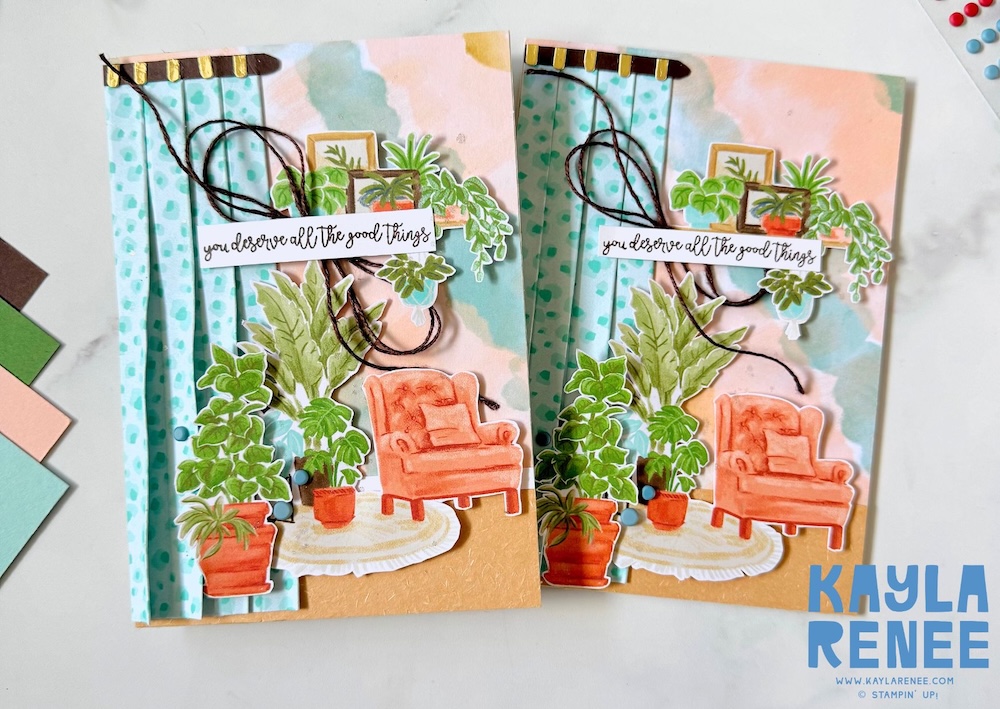 Set of two handmade cards featuring the Stampin’ Up! Hobby Haven Suite