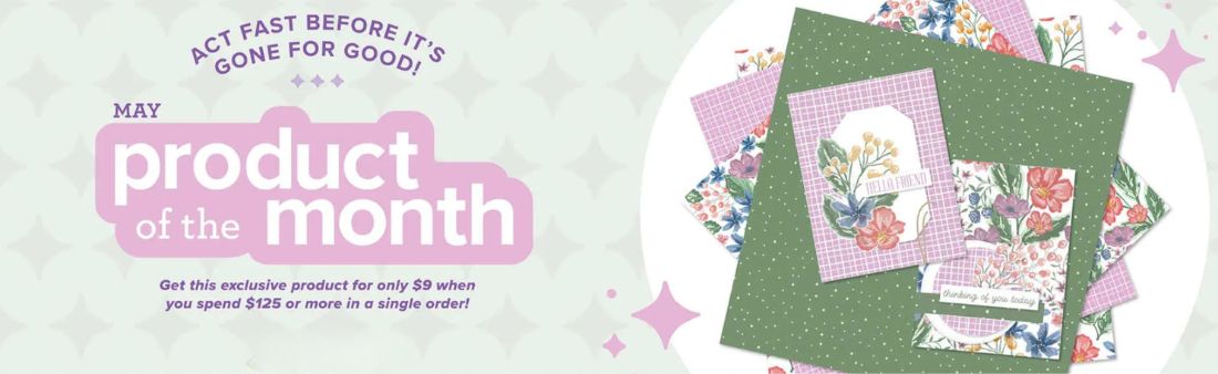 Stampin’ Up! product of the month featuring the Berry Botanical 12x12 Vellum that can be purchased for $9 with a qualifying order of $125 or above