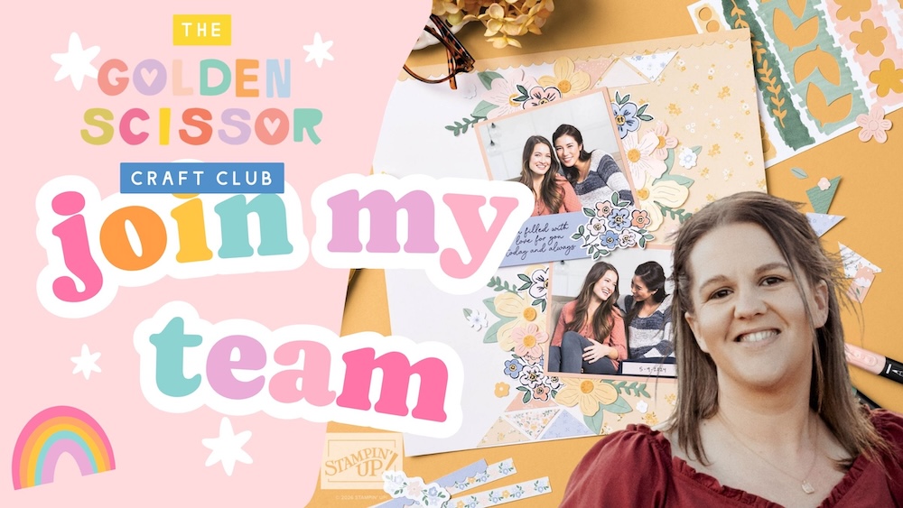 Join the Golden Scissor Craft Club with Kayla Renee as your Stampin' Up! demonstrator team leader and enjoy exclusive crafting inspiration, community support, discounts and creative opportunities.